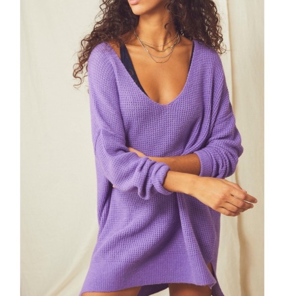 Free People Sweaters - Free People Sweater C.O.M.F.Y. Intimately Oversized Tunic Knit purple XS S comfy